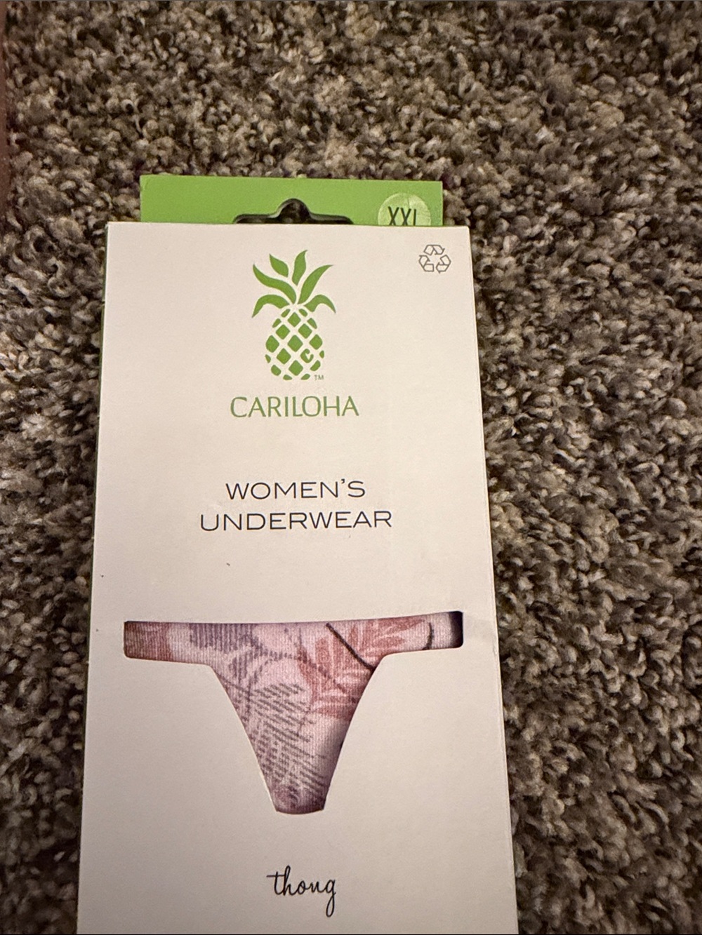 Cariloha Women's Pink Floral Thong - Soft Stretch Cotton